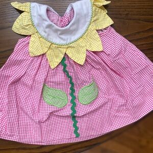 Casual Pink and Yellow Flower Dress